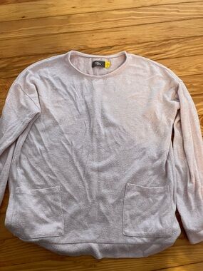 Girls Lightweight Crewneck Sweater with Pockets - Pale Pink Rumi & Ryder